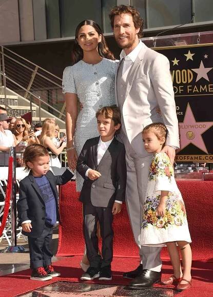Matthew McConaughey and his family Camila Alves, Levi McConaughey, Livingston McConaughey , and Vida McConaughey attend The Hollywood Walk Of Fame ceremony for Matthew McConaughey on November 17, 2014.