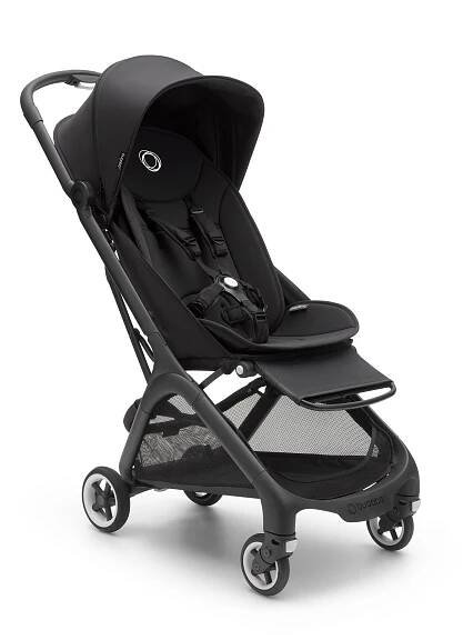 Bugaboo Butterfly travel stroller black base, midnight black fabrics, midnight black sun canopy - Thumbnail Modal Image Slide 2 of 3