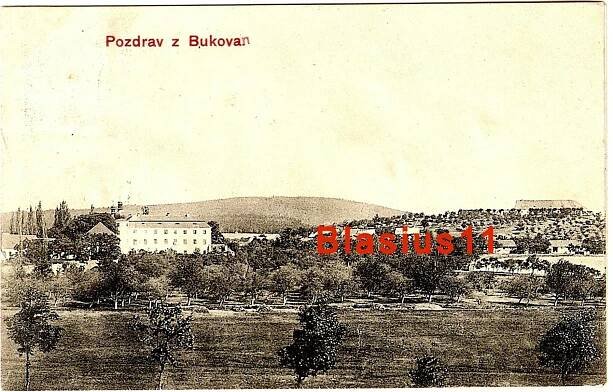 Bukovany - Zalužany - okr. Příbram - 1909 - Pohlednice místopis