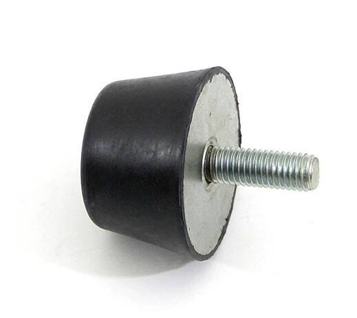 Černý gumový doraz tvaru komolého kužele se šroubem FLOMA - průměr 5 cm, výška 3 cm
