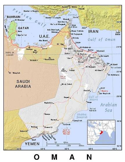 Maps of Oman | Collection of maps of Oman | Asia | Mapsland | Maps of the World