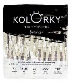 KOLORKY NIGHT Moments Universe eko plenky XL (12 - 25 kg) 100 ks
