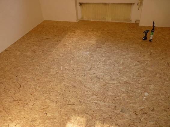 Zateplení podlahy a záklop z OSB desek Podolí u Brna