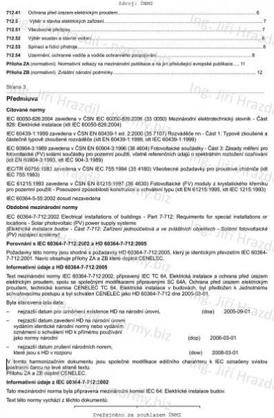 ČSN 33 2000-7-712 (332000) - Elektrické instalace budov - Část 7-712: Zařízení jednoúčelová a ve zvláštních objektech