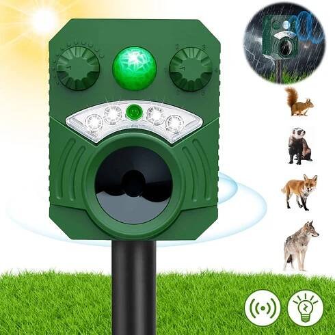 SOLÁRNÍ ULTRAZVUKOVÝ ODPUZOVAČ HLODAVCŮ MYŠÍ KUN LIŠEK DIVOKÝCH PRASAT 600MAH