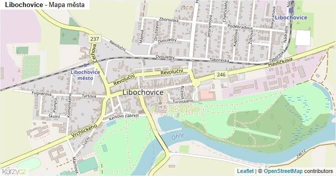 Libochovice - mapa města