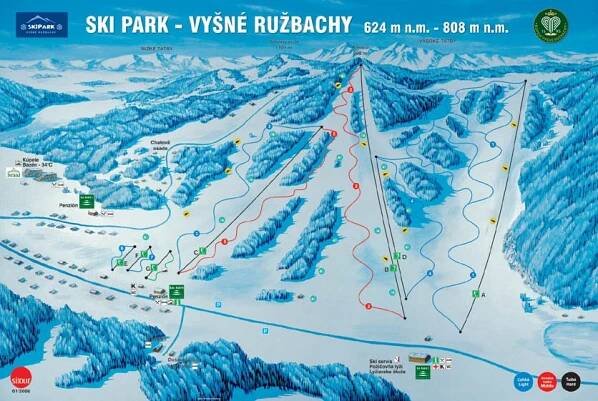 Ski areál Vyšné Ružbachy - informace a mapa