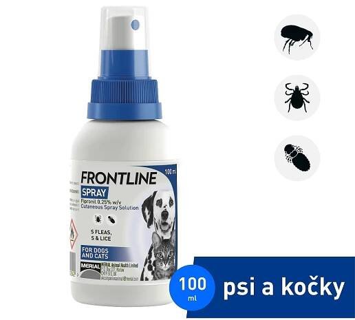 Přípravek proti blechám a klíšťatům FRONTLINE SPRAY pro psy a kočky 100 ml | HeapCo