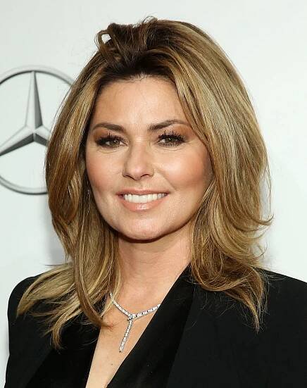Shania Twain flipped hair