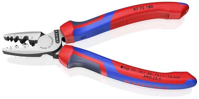 Knipex 97 72 180 97 72 180 krimpovací kleště dutiny na kabely, 0.25 do 16 mm²