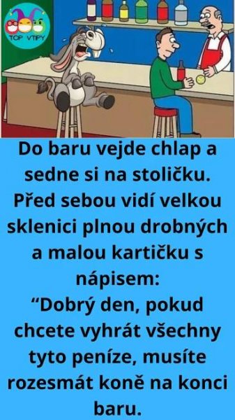 Vtip Dne: Chlap v baru a udivený kůň