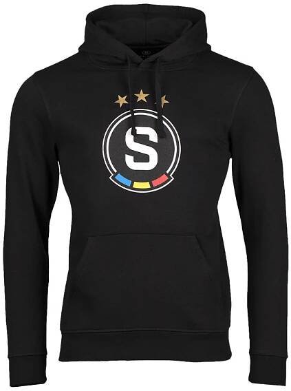 Mikina Sparta basic logo s kapucí černá