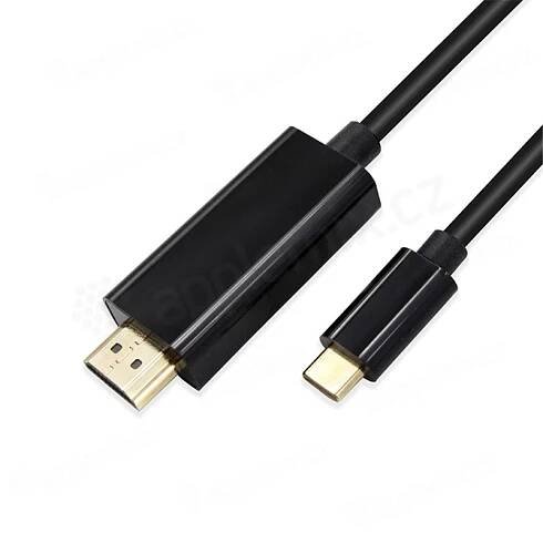 Kabel USB-C / HDMI - propojovací - zlaté kocovky - podpora 4K -1,8m - černý (5)