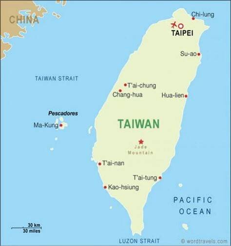 Tchaj-wan taoyuan mezinárodní letiště mapě