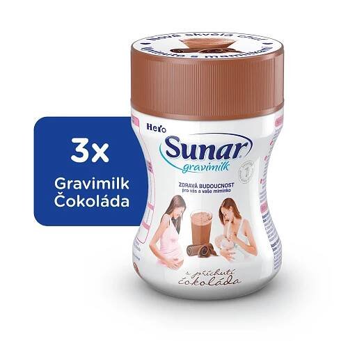 Sunar Gravimilk s čokoládovou příchutí 3x300g