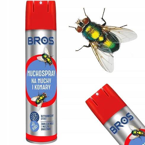 BROS Muchospray 400 ml Sprej na mouchy Hmyz Spirály proti komárům muchničky 20 ks Druh aerosol