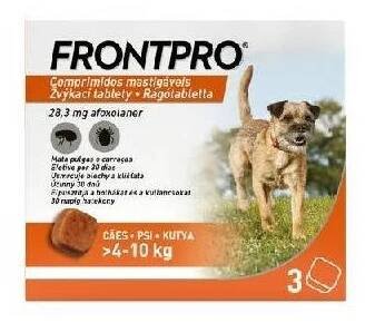 Frontpro žvýkací tablety pro psy 4-10kg 28,3mg 3 tablety