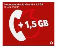 Vodafone SIM Předplacená karta 30 edice Volej 1,5GB + 150 Kč kredit 8595134404029