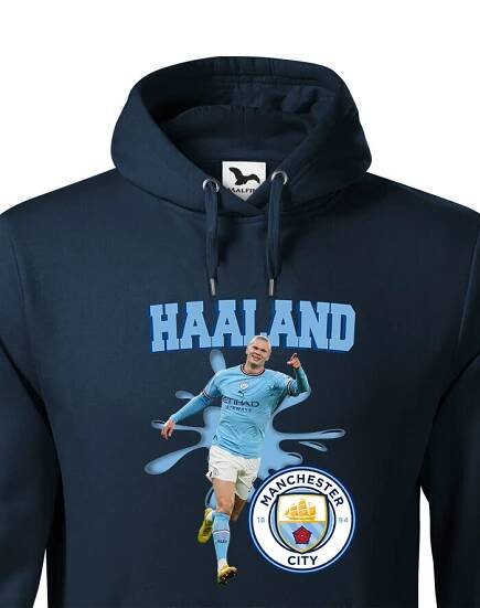 Pánská mikina s potiskem hráče Erling Braut Haaland - Manchester city - ideální pro fanoušky Haalanda