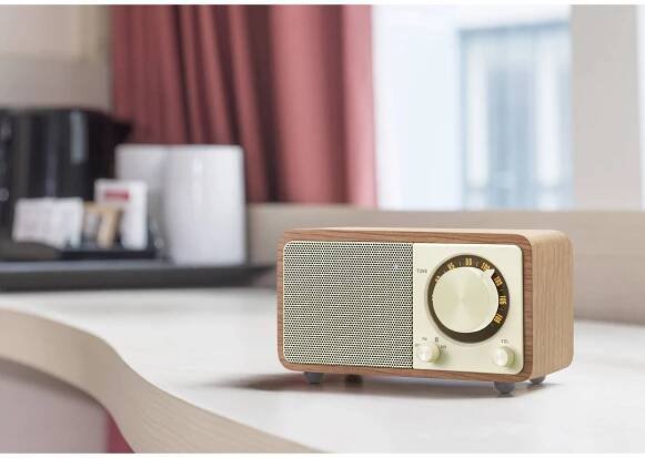 Sangean WR-7 Genuine Mini A500406 stolní rádio, FM, Bluetooth, s akumulátorem, vlašský ořech