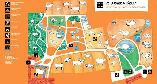 Mapa ZOO - Zoopark Vyškov