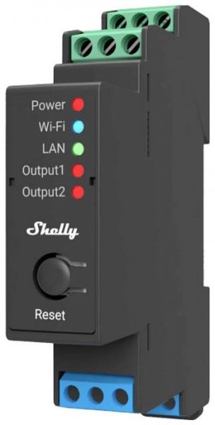 Shelly Shelly Pro 2 Shelly relé na DIN lištu Bluetooth, Wi-Fi
