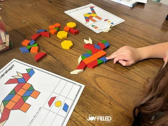 Dinosaur Pattern Block Mats - My Joy-Filled Life