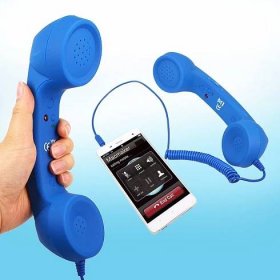 Retro sluchátko na mobil - modré