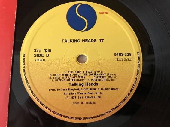 TALKING HEADS 77 UK EX 1977 PUNK SIRE - Hudba