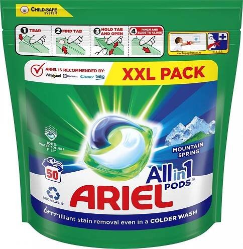ARIEL All in 1 gelové kapsle 50 ks Mountain Spring 339 Kč