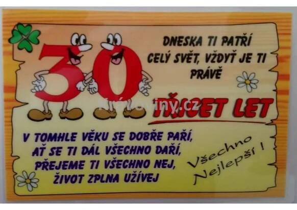 Vtipné přání k narozeninám - 30 let | Ptákoviny | Dárky za výprodejové ceny!