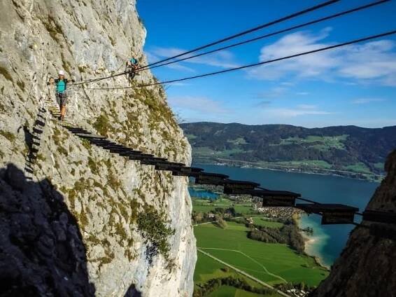 Ferrata Drachenwand - lanový most