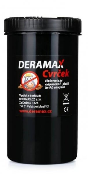 Elektronický odpuzovač plašič krtků a hryzců, DERAMAX CVRČEK