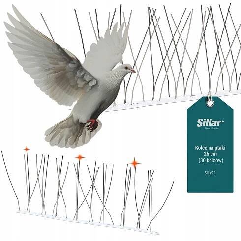 Nerezové hroty proti ptákům holubům vrabci 25 cm 30 hrotů - Sillar silné