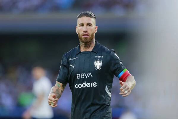 Sergio Ramos of Monterrey during a soccer match.