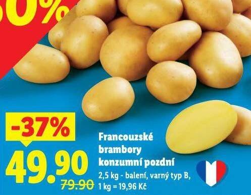 FRANCOUZSKÉ BRAMBORY KONZUMNÍ POZDNÍ