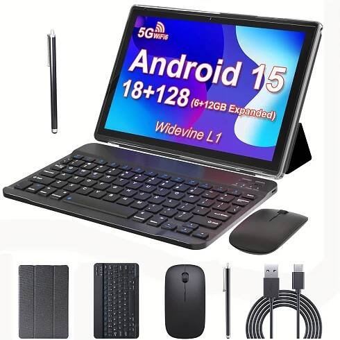 * 15 Tablet 2024 * Inch Tablet 6GB+12GB * + 128GB ROM + 1TB Expanded, RK3562 *-Core, 2.4G/5G WiFi Tablet, IPS * Tablets, Ta
