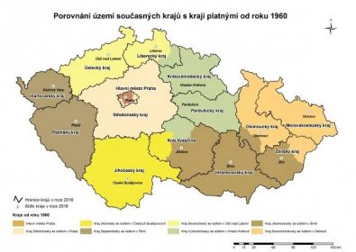 Porovnání současných krajů s kraji z roku 1960 (Foto: Csu.cz)
