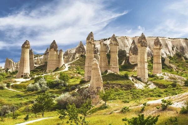 Love valley in Goreme national park. Cappadocia, Turecko