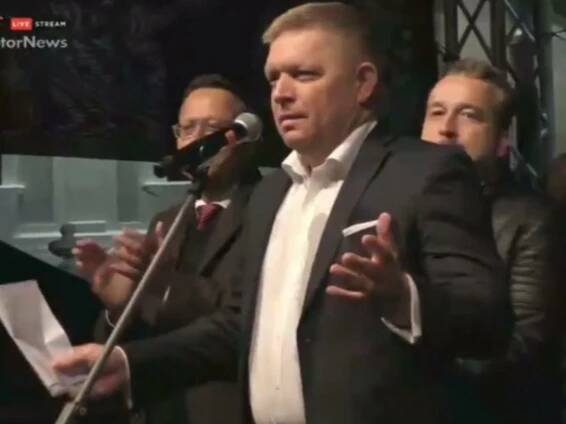 Robert Fico projev na protestu v Bratislavě
