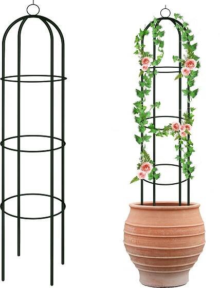 Forever 2x růžový oblouk růžový sloup kovová popínavá pomůcka zahradní mříž 190 x 40 cm růžový sloup pro popínavé rostliny, popínavá pomůcka, balón, růže a květiny