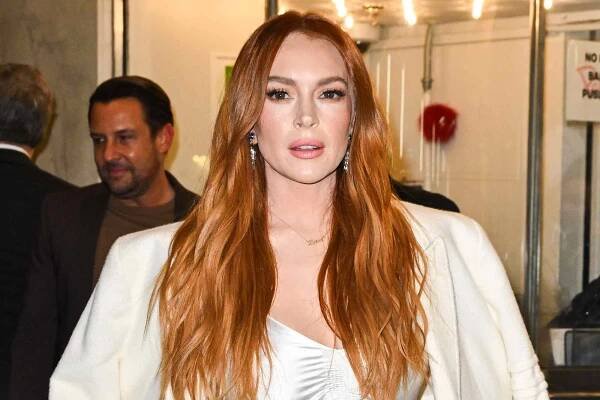 Lindsay Lohan Glows in a Silk Gown at Special Screening of Her New Netflix Movie Irish Wish