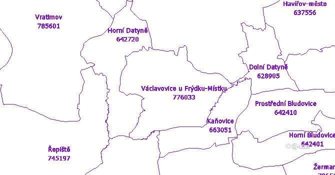 Katastrální mapa Václavovice