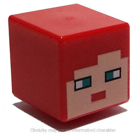 19729pb043 Red Head, Modified Cube Pixelated (Minecraft Farmhand)