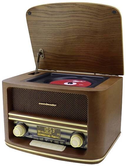 soundmaster NR961 NR961 stolní rádio, DAB+, FM, AUX, USB, CD, Bluetooth, vč. dálkového ovládání, hnědá