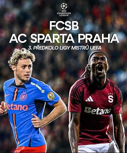 Zápas Sparty s rumunským FCSB bude vysílat Nova Sport