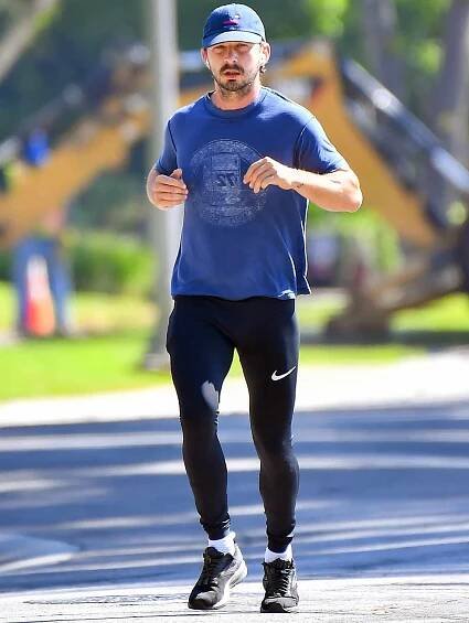 Shia LaBeouf heads out on a jog after being charged with battery and petty theft