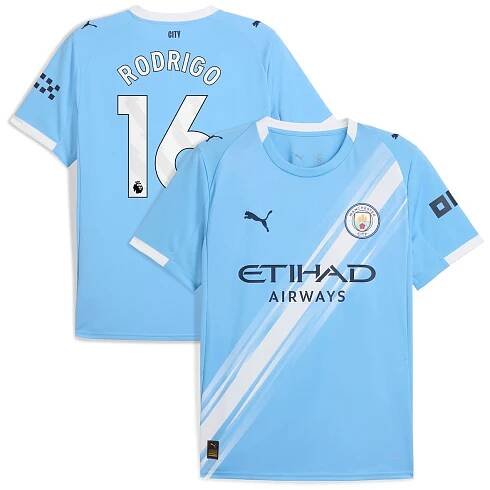 Manchester City PUMA Home Shirt 2025-26 with Rodrigo 16 printing