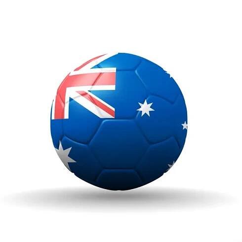 Bahamské společenství Austrálie vlajky texturou na fotbalový míč, Ořezová cesta zahrnuté — Stock obrázek