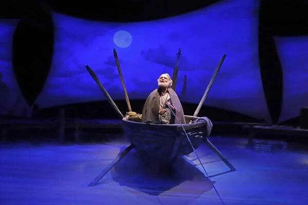 Actor Anthony Crivello plays the roll of Santiago in a stage adaptation of Ernest Hemingway's 